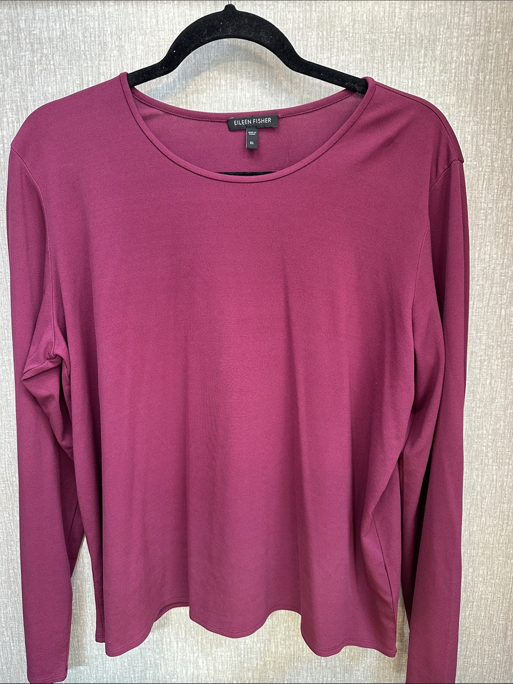 EILEEN FISHER Berry Plum Long-Sleeve Crewneck Top